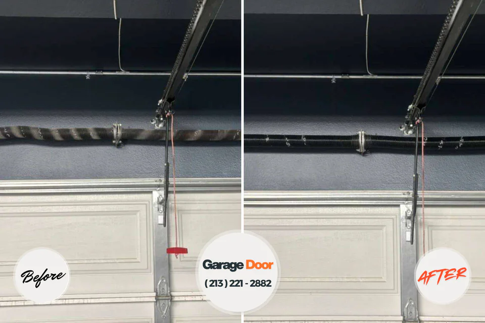 Before and after: garage door repair Resaca, GA